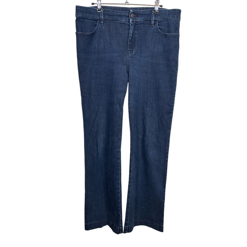Chico's The Platinum Trouser Jeans Womens 1.5 US 10R Blue Dark Wash Stretch